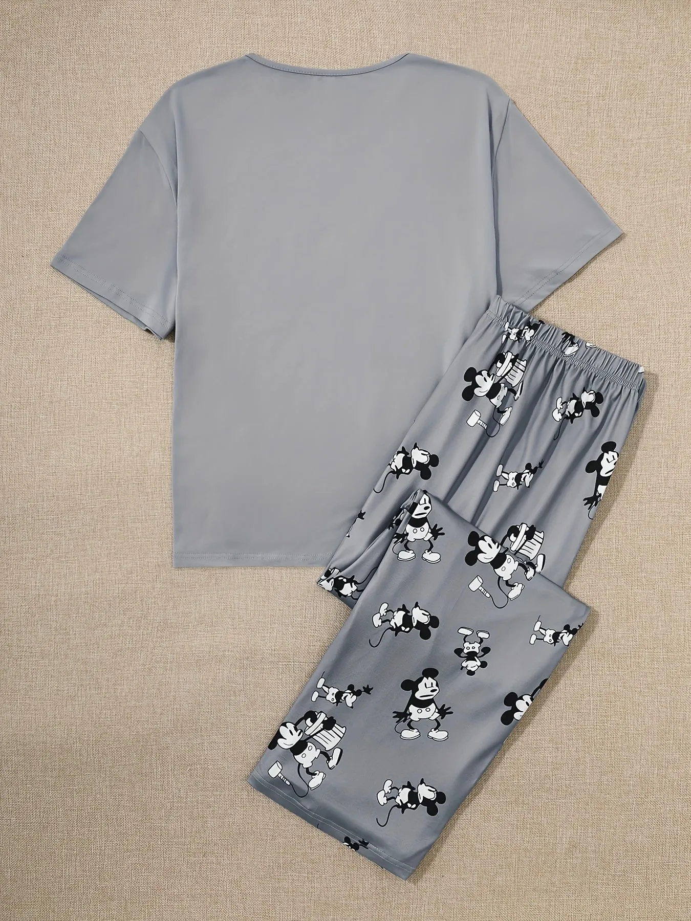 Plus Size Cozy Cartoon Mouse Print Pajama Set