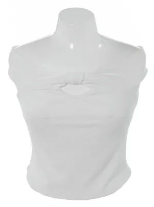 Plus Size Darling Bow Knot White Crop Top