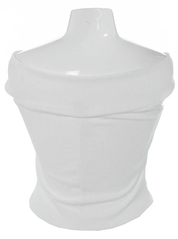 Plus Size Darling Bow Knot White Crop Top