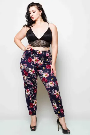 Plus Size Gorgeous Floral  Pants