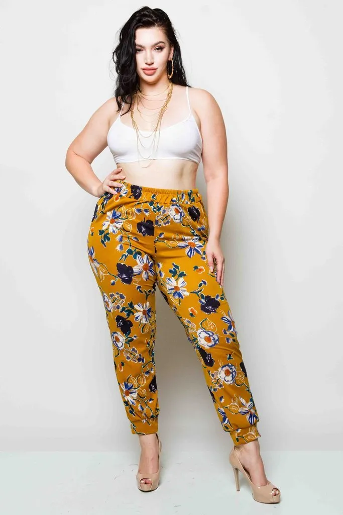 Plus Size Gorgeous Floral  Pants