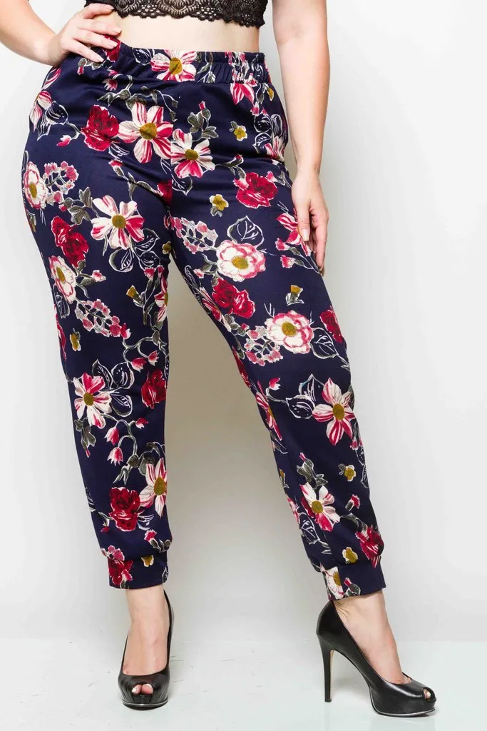 Plus Size Gorgeous Floral  Pants