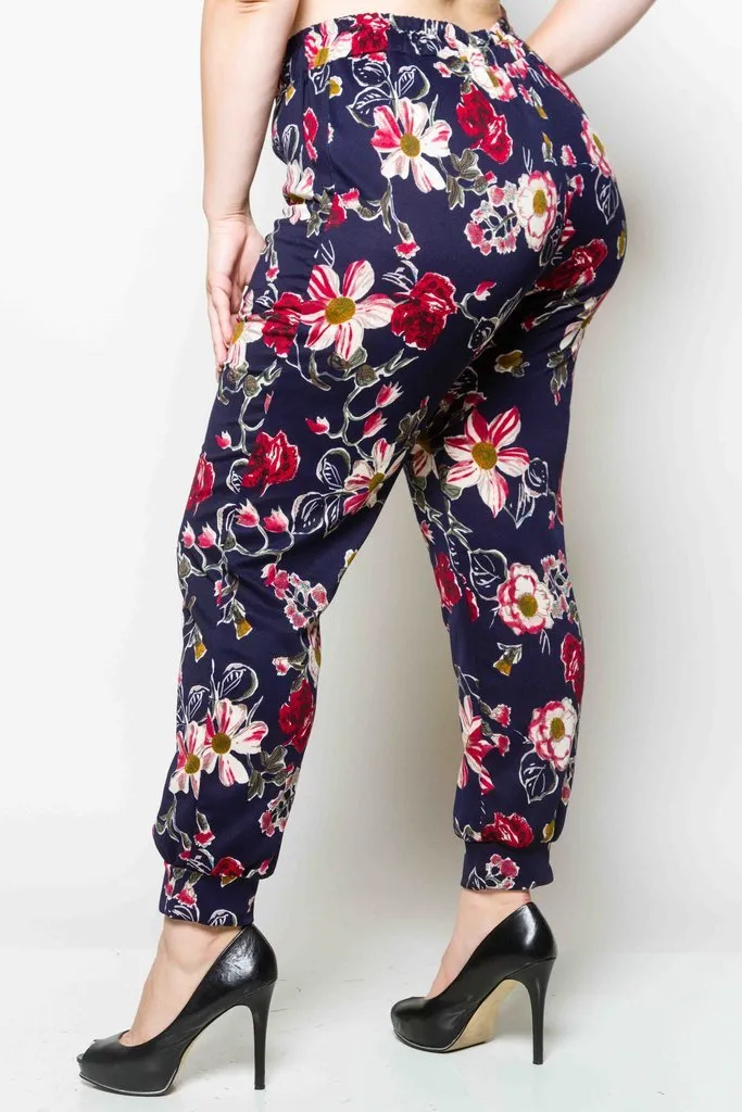 Plus Size Gorgeous Floral  Pants