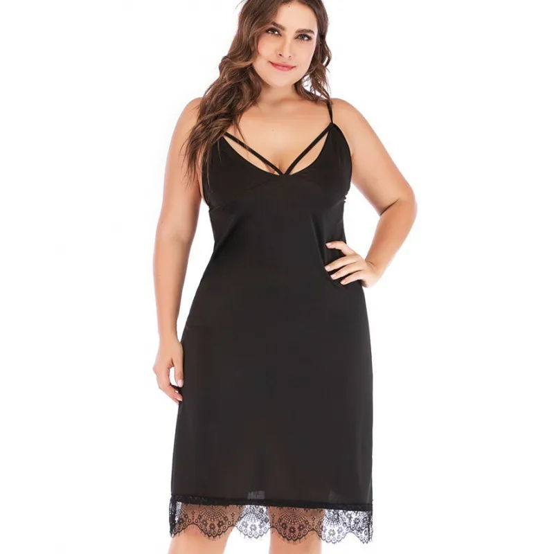 Plus Size Lace Trim Nightie