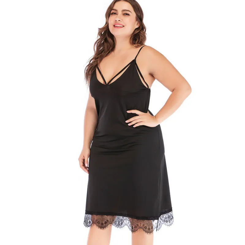 Plus Size Lace Trim Nightie