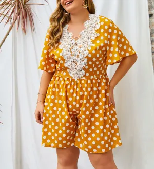 Plus Size Lace V-neck jumpsuit