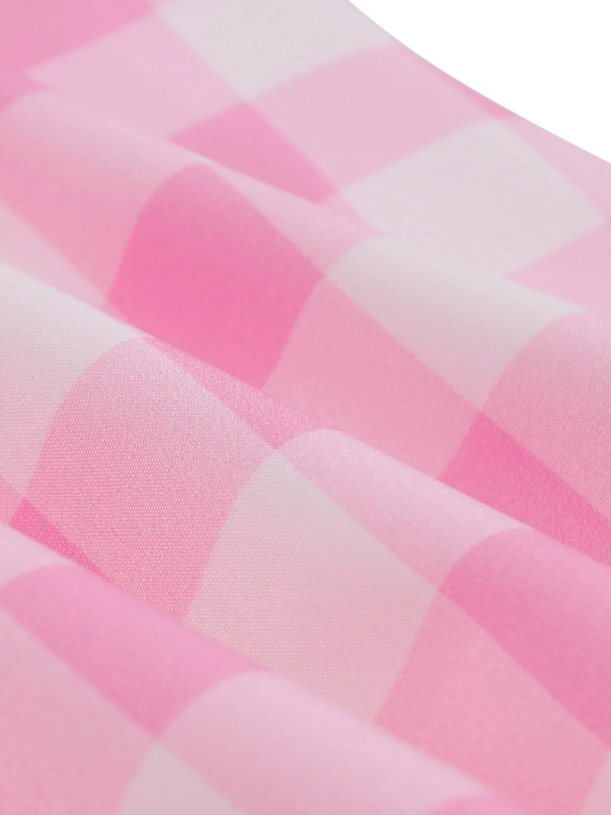 [Plus Size] Pink 1950s Plaid Strap Dress