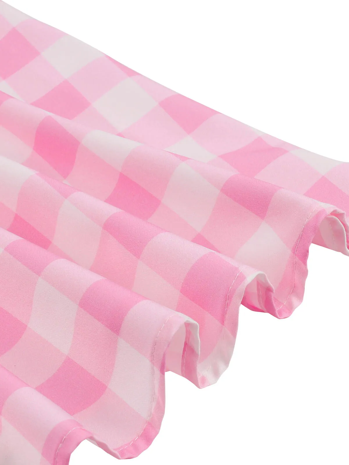 [Plus Size] Pink 1950s Plaid Strap Dress
