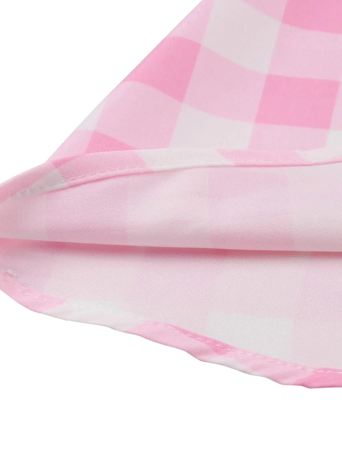 [Plus Size] Pink 1950s Plaid Strap Dress
