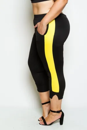 Plus Size Scuba Colorblock Capri Pants