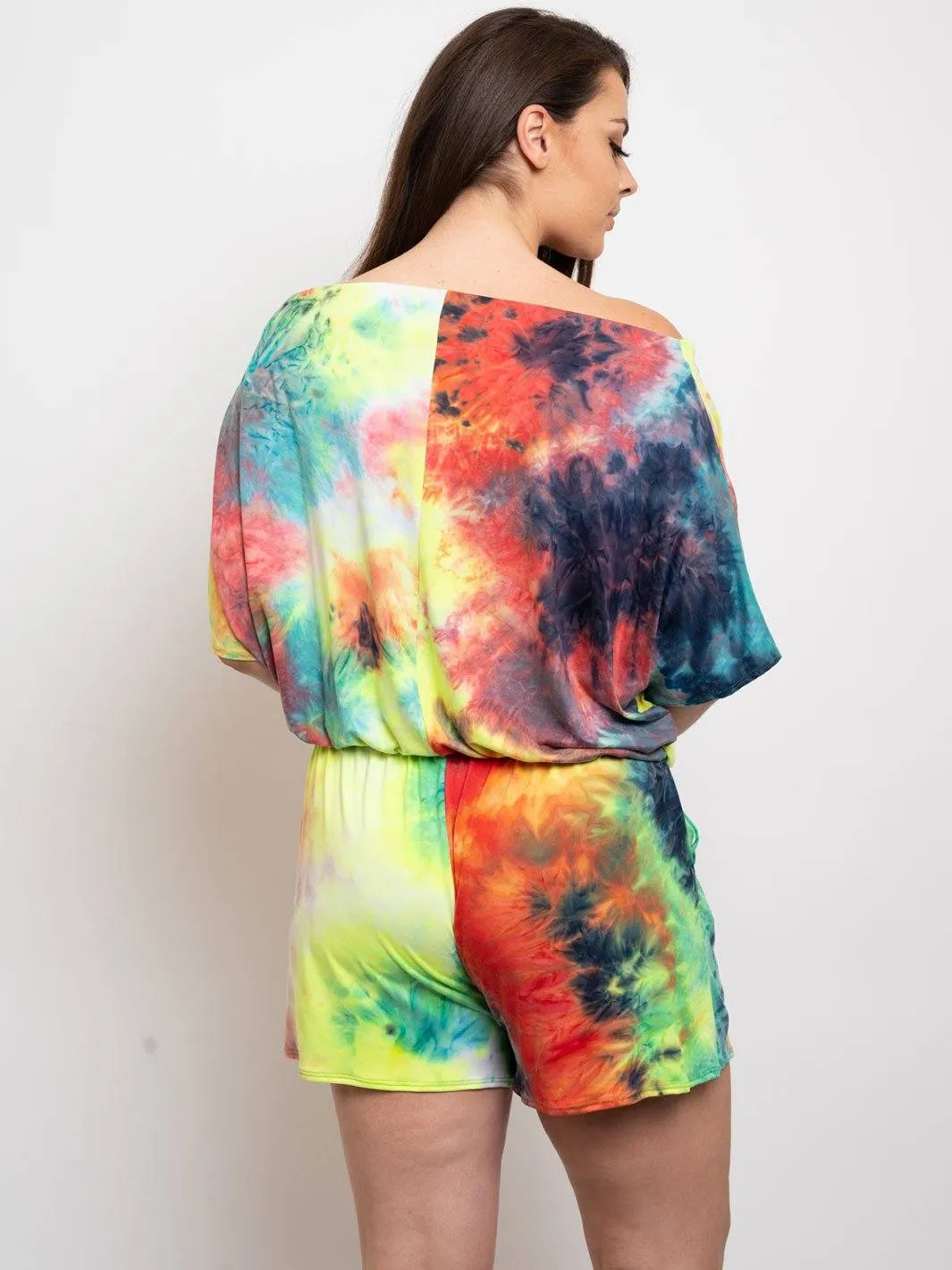 PLUS SIZE TIE DYE ROMPER