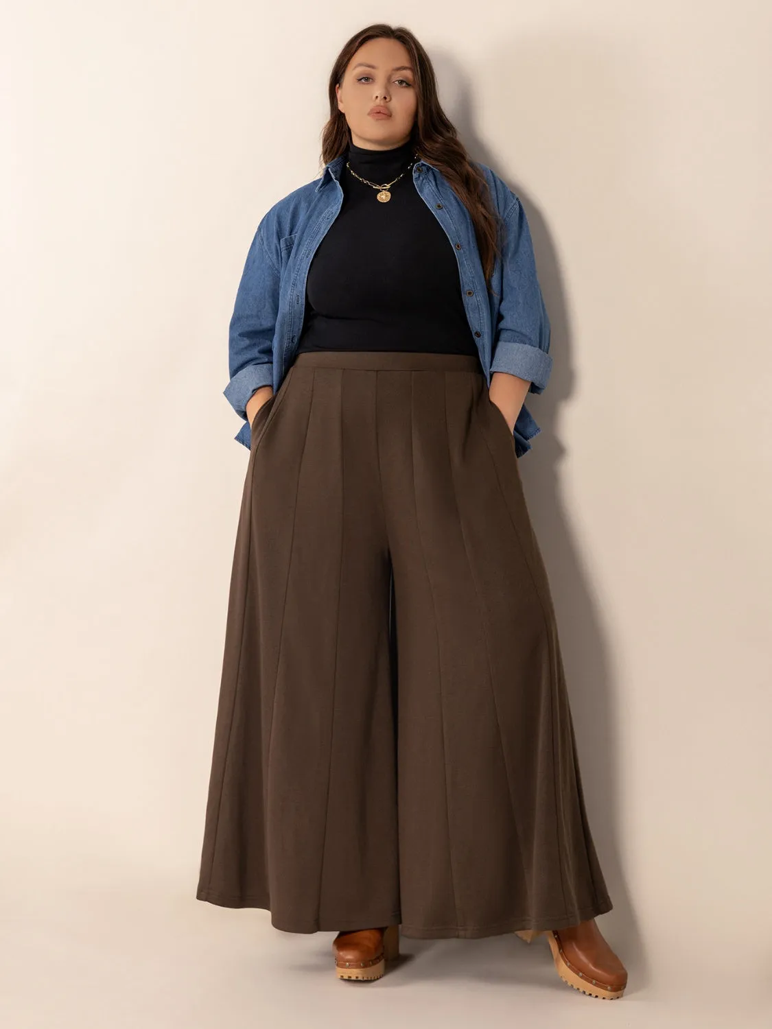 Plus Size Wide Leg Pants with Pockets