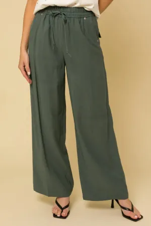 POCKETS DETAIL WIDE LEG TRACK PANTS