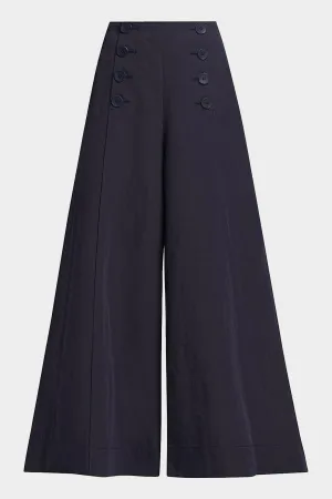 Polina Wide-Leg Pants in Midnight