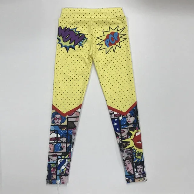 Pop! Comic Printed Fitness Leggings Sexy
