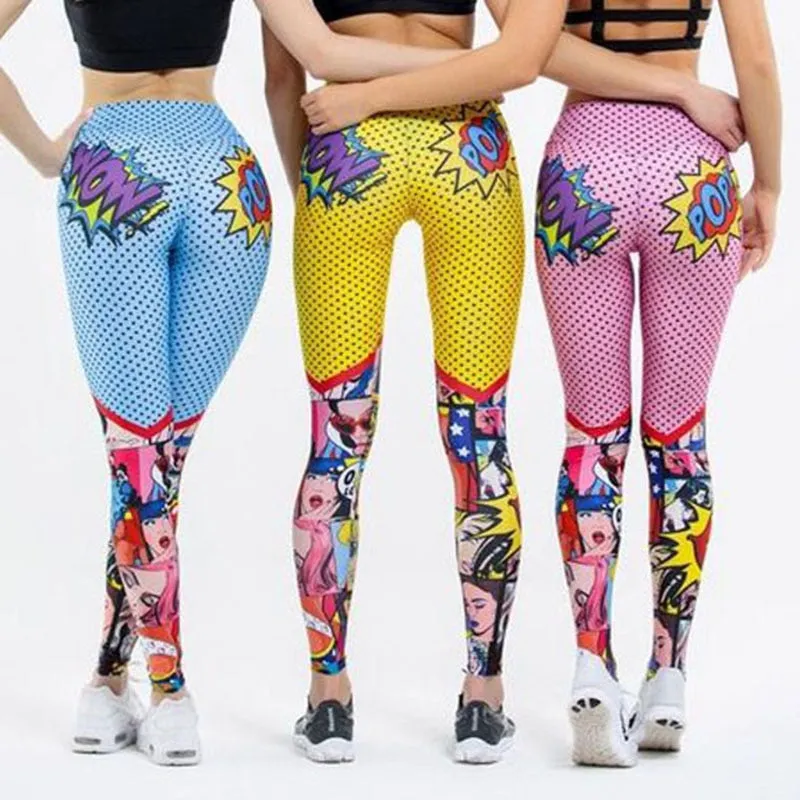 Pop! Comic Printed Fitness Leggings Sexy