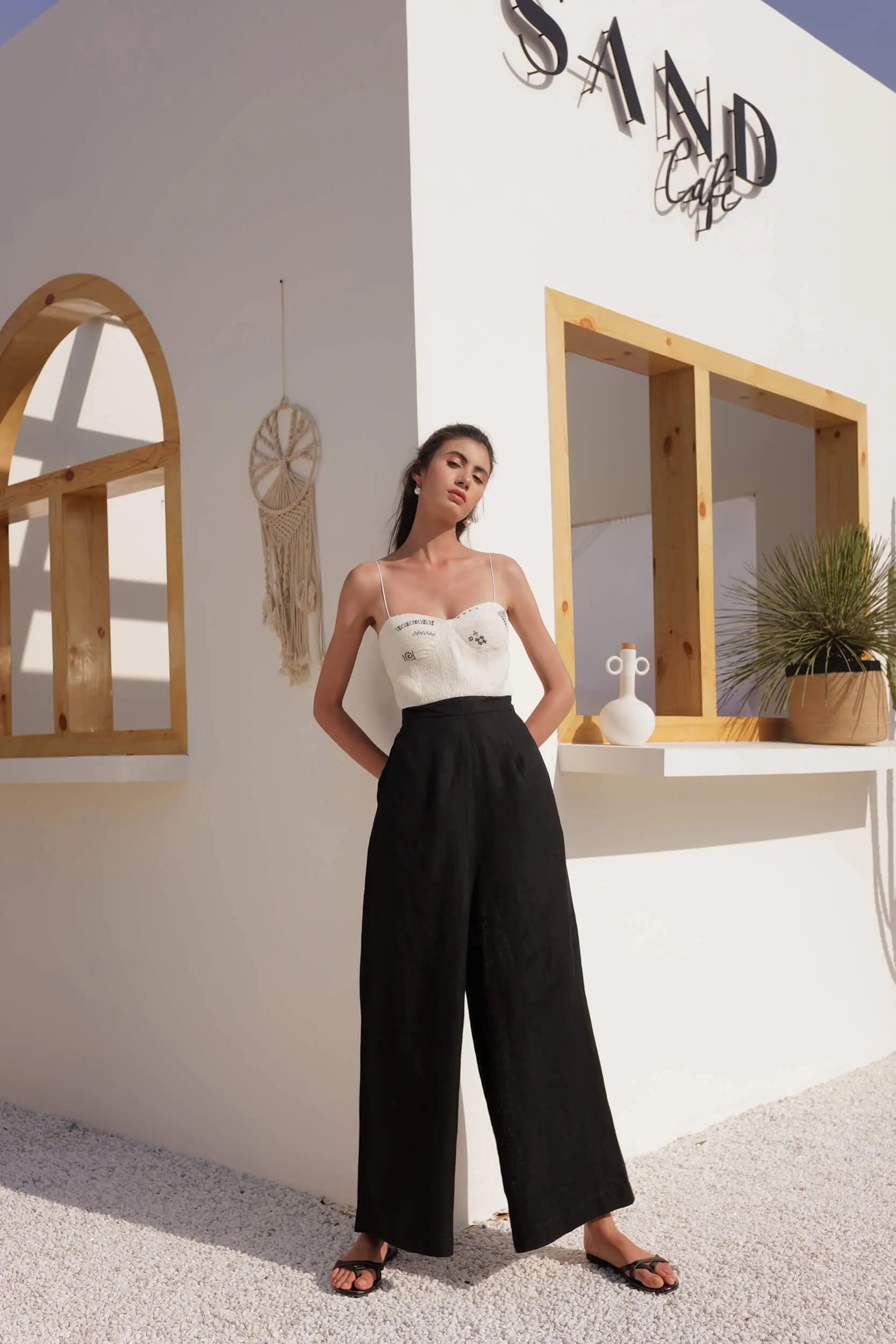 Praha Jumpsuit (Black & Ivory)
