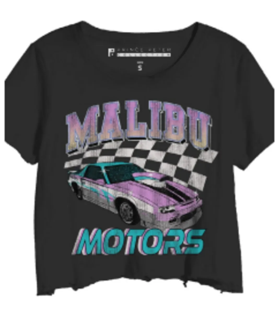 Prince Peter Tween Malibu Motors Corp Distressed Crop Tee