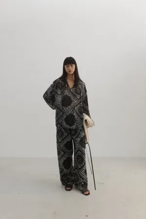 Printed Blouse & Cotton Pant Set