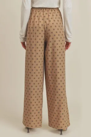 Printed Elastic Waist Pants