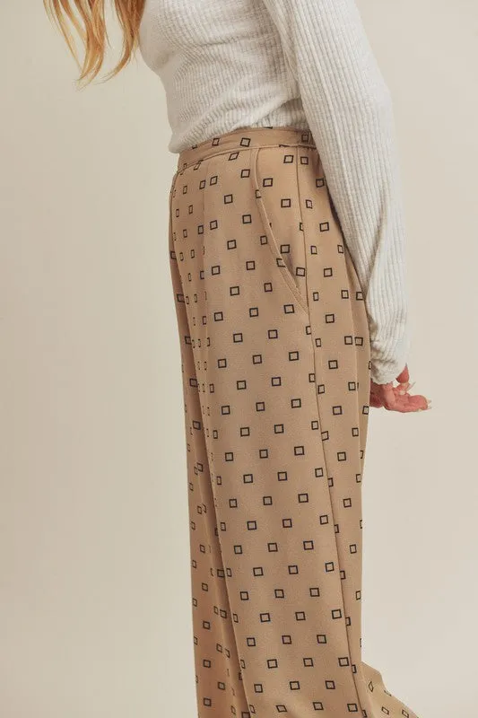 Printed Elastic Waist Pants