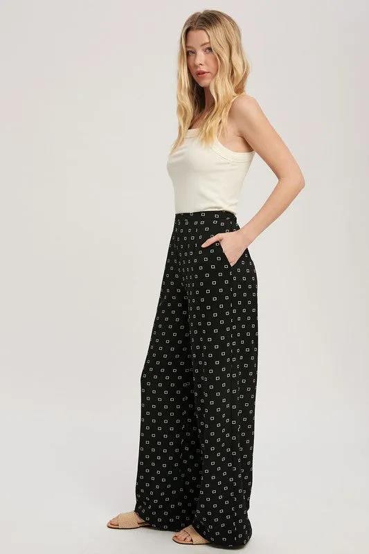 Printed Elastic Waist Pants