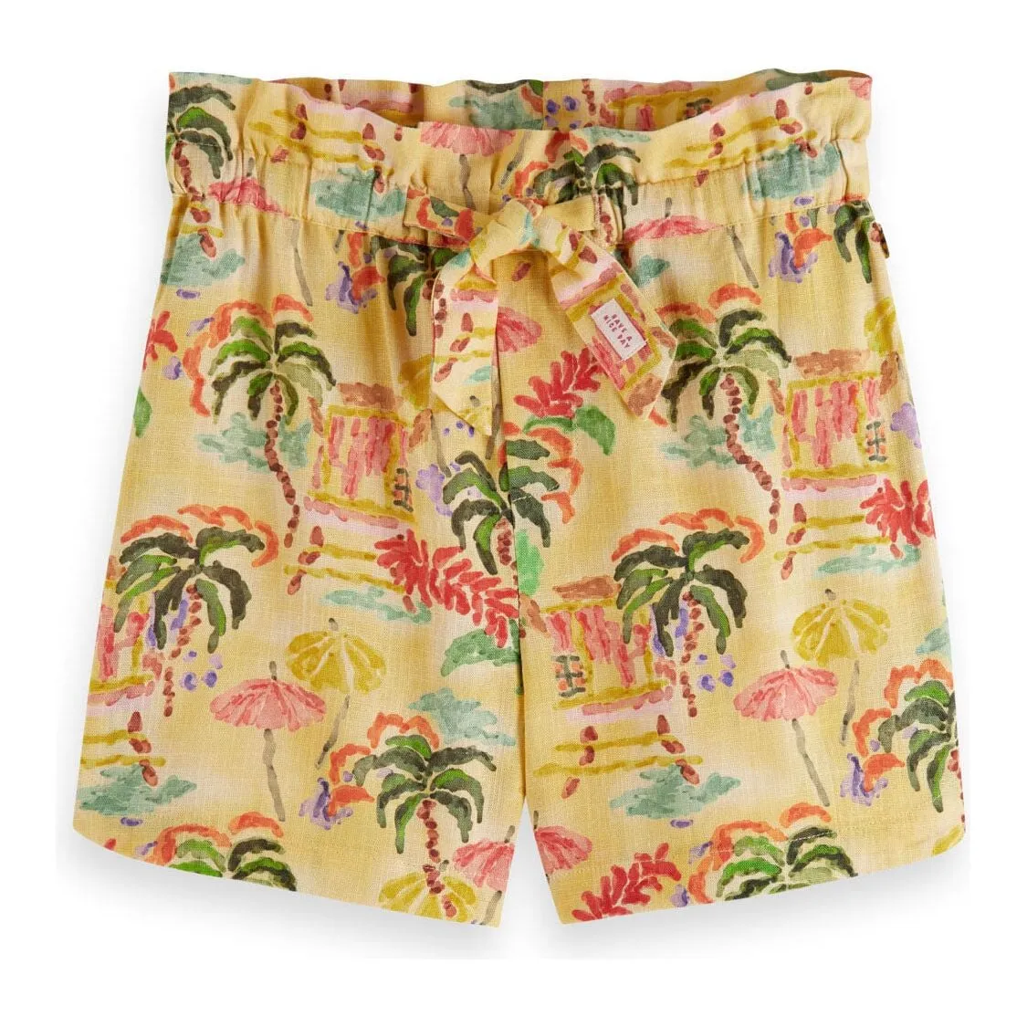Printed Linen Shorts - Sunshine Surf