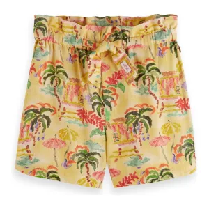 Printed Linen Shorts - Sunshine Surf