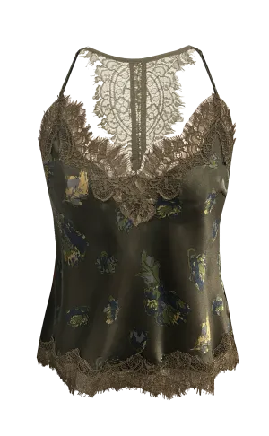 Printed Lucy Cami Moss Green Flora Garden Print
