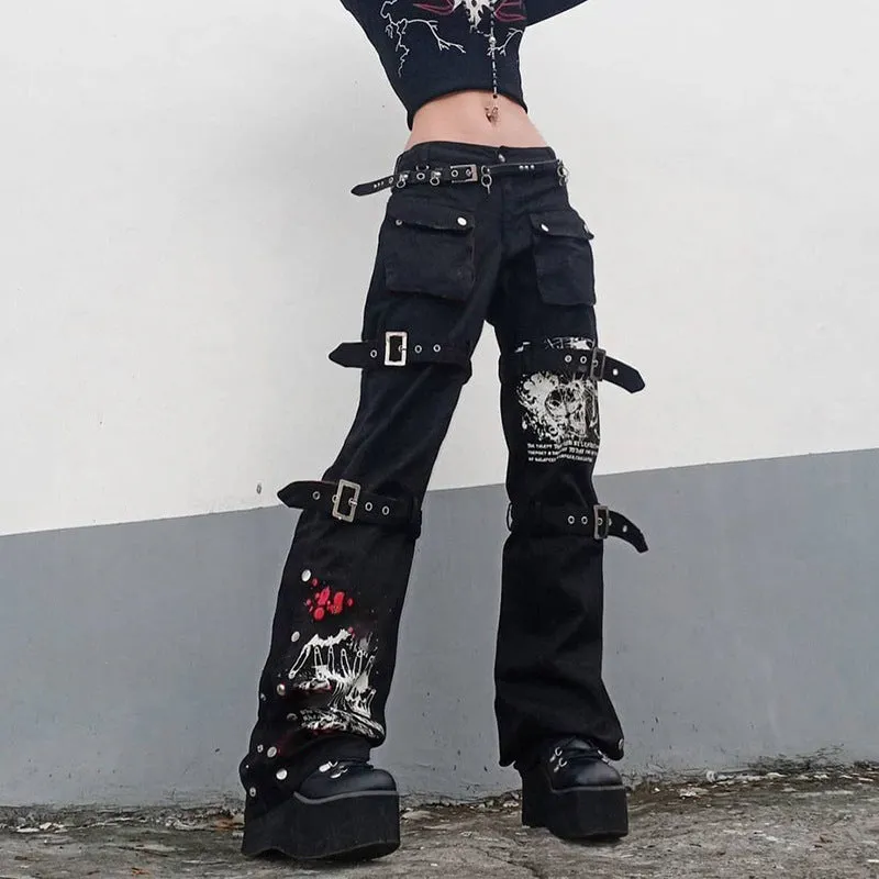Printed Metal Button Trousers UB3464