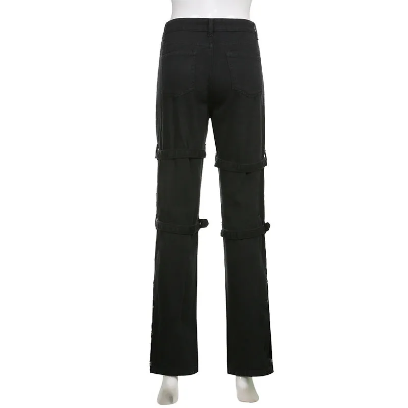 Printed Metal Button Trousers UB3464