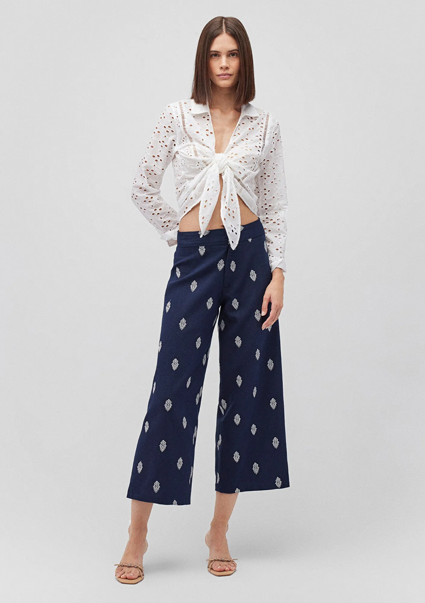 Printed Navy Pants