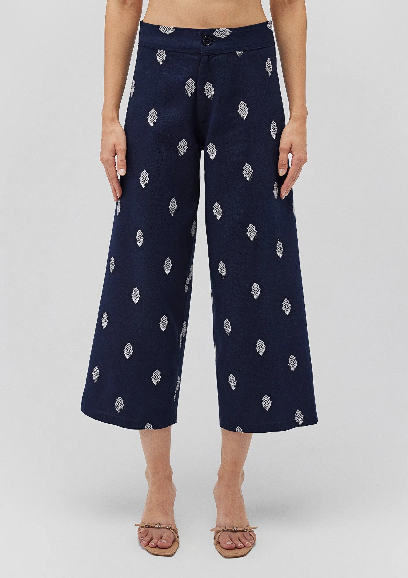 Printed Navy Pants