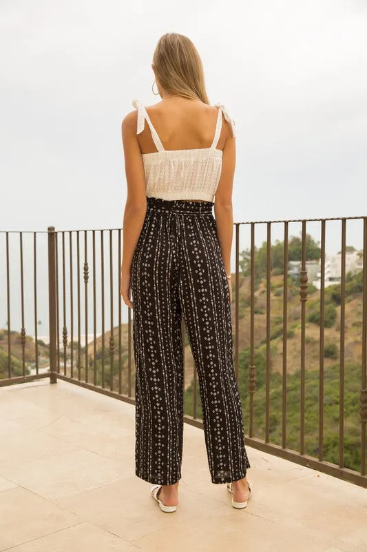Printed Paperbag Pants