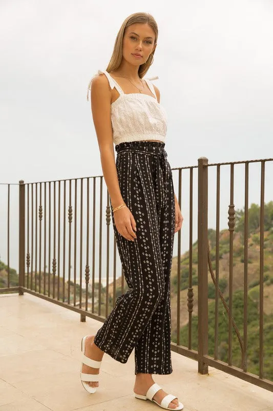 Printed Paperbag Pants