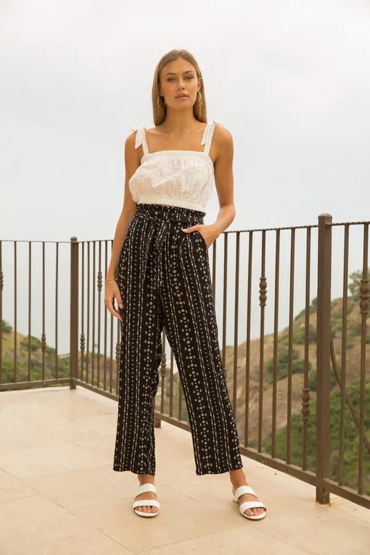 Printed Paperbag Pants