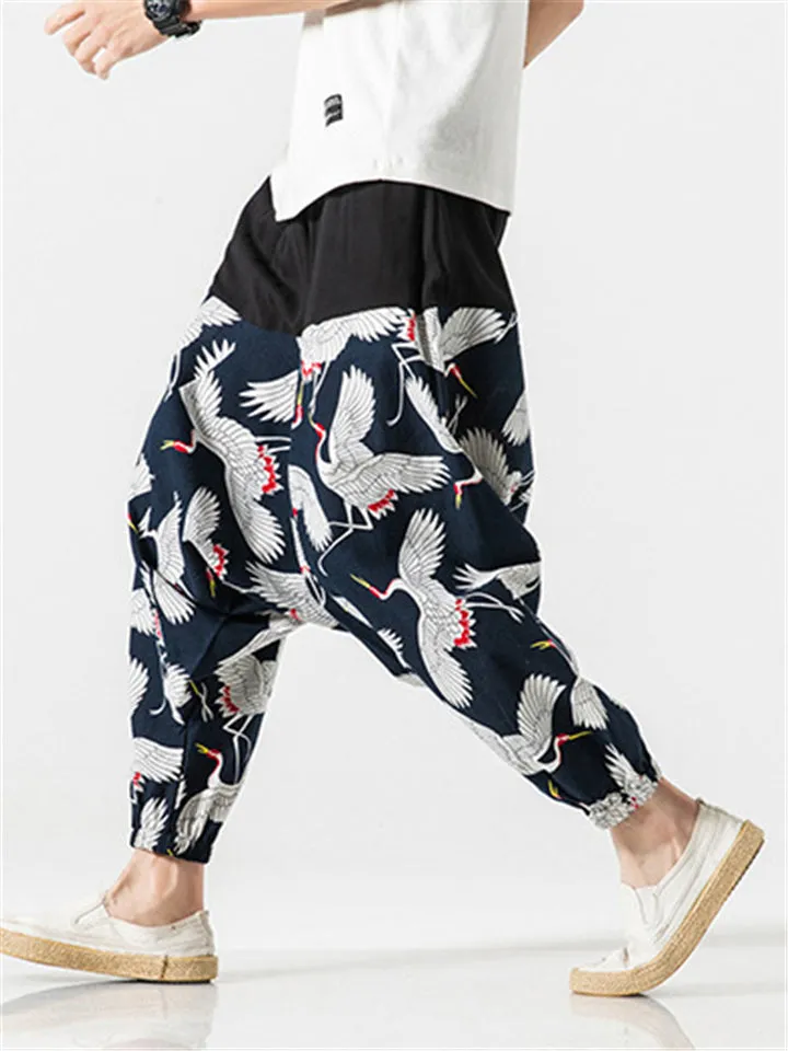 Printed Patchwork Design Loose Bloomers