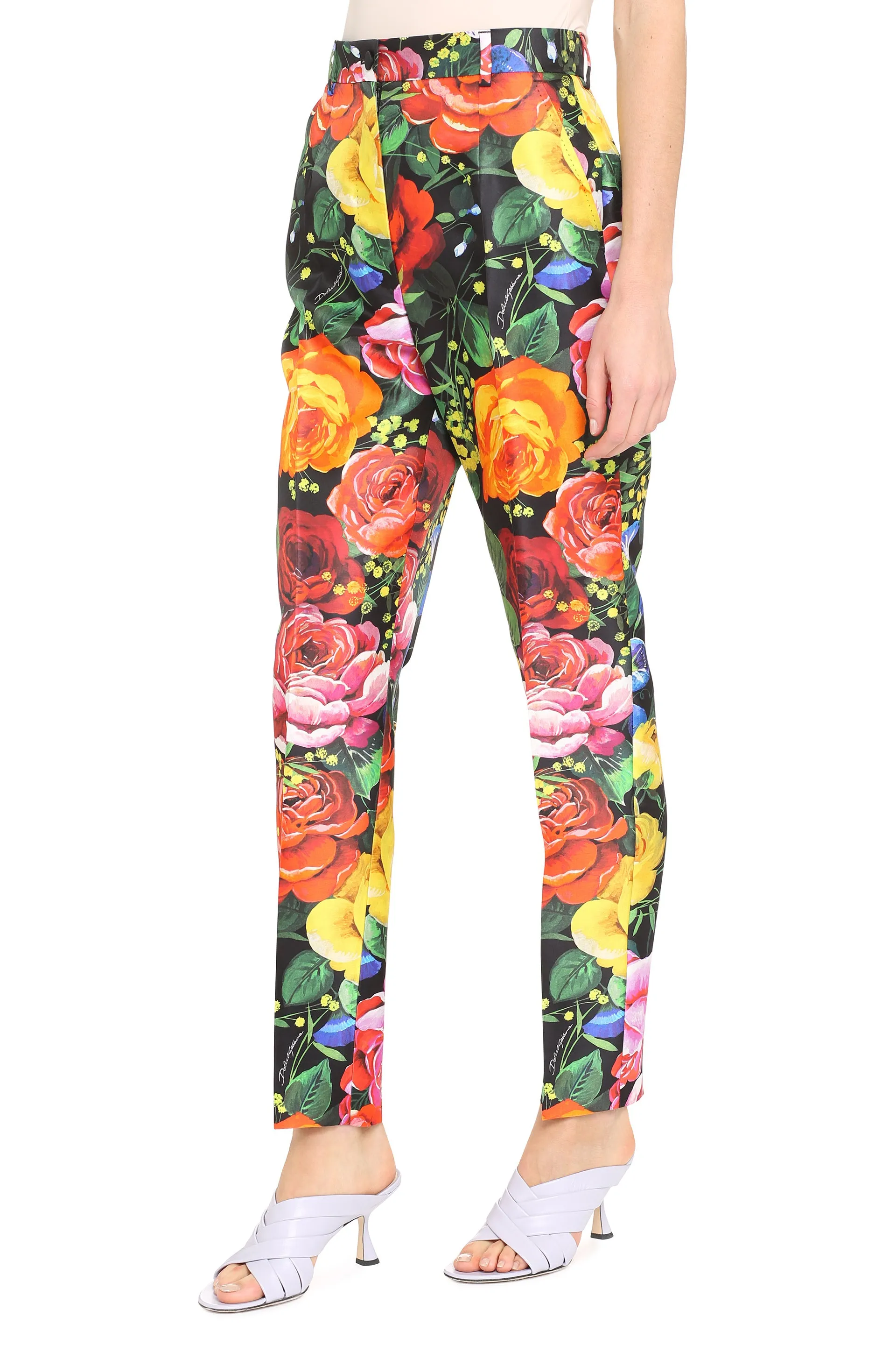 Printed silk pants
