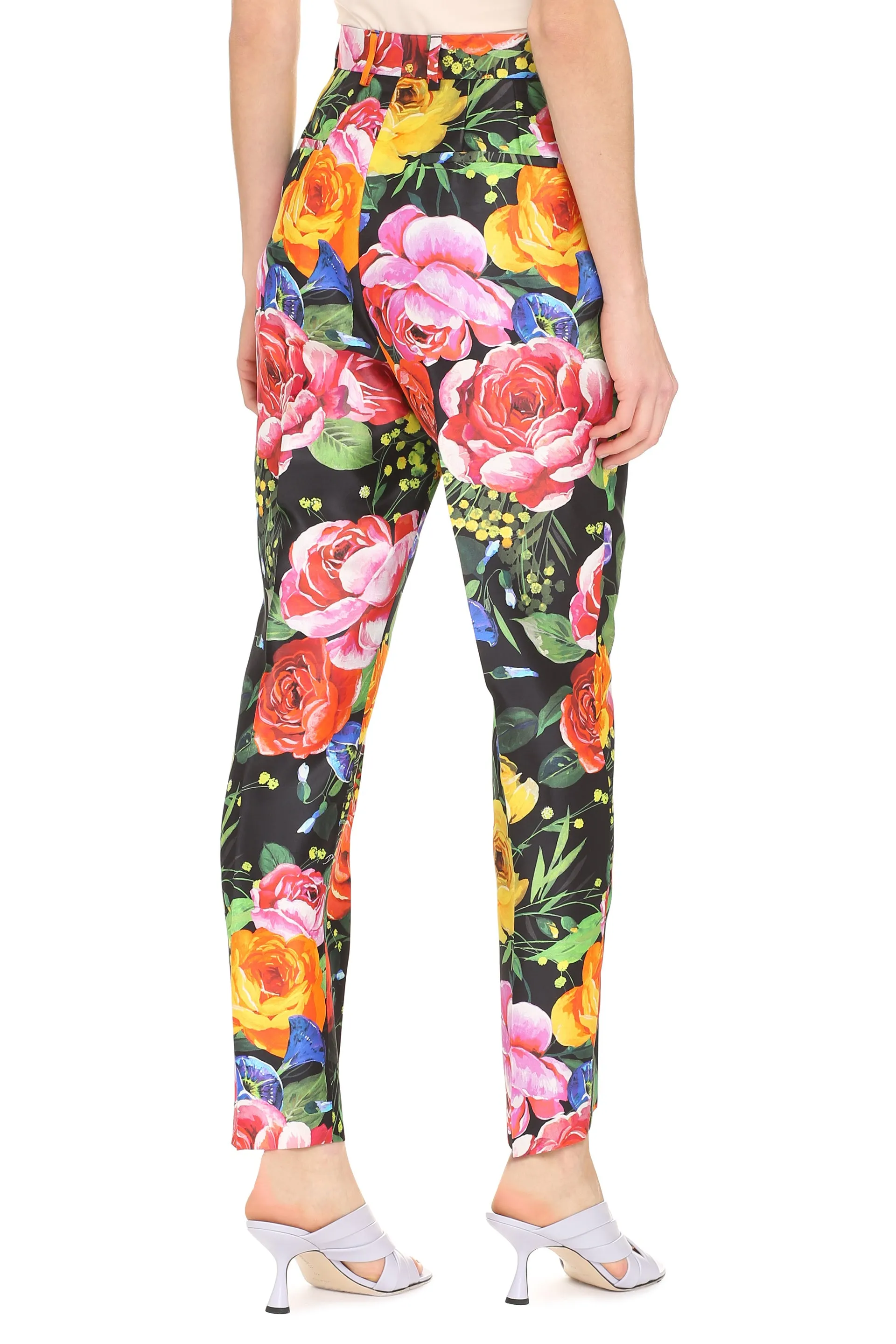 Printed silk pants