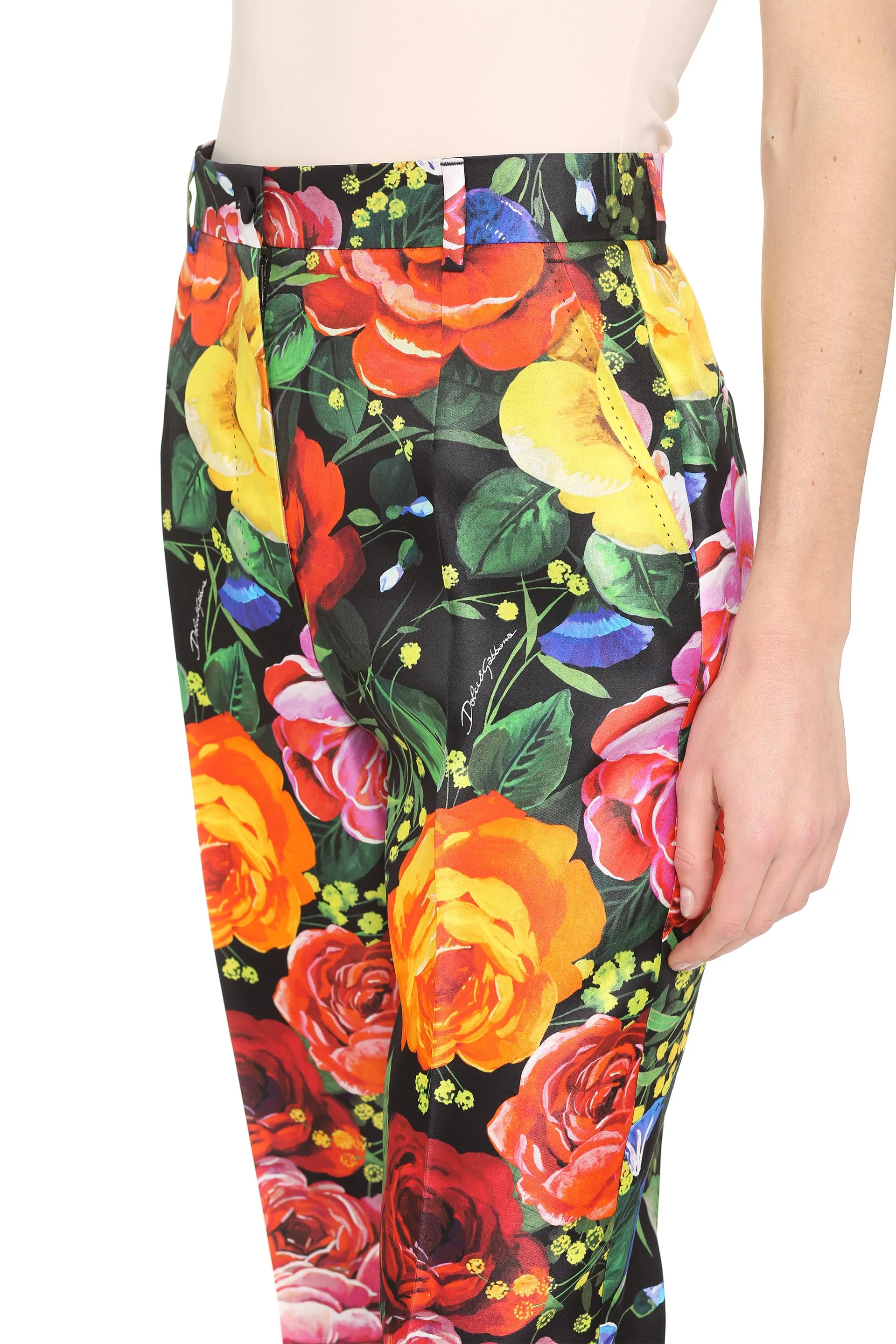 Printed silk pants