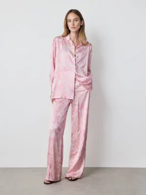 Printed Silk Shirt in Pink Print