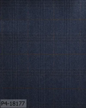 Prussian Blue With Brown Plaid Check Flannel Pant