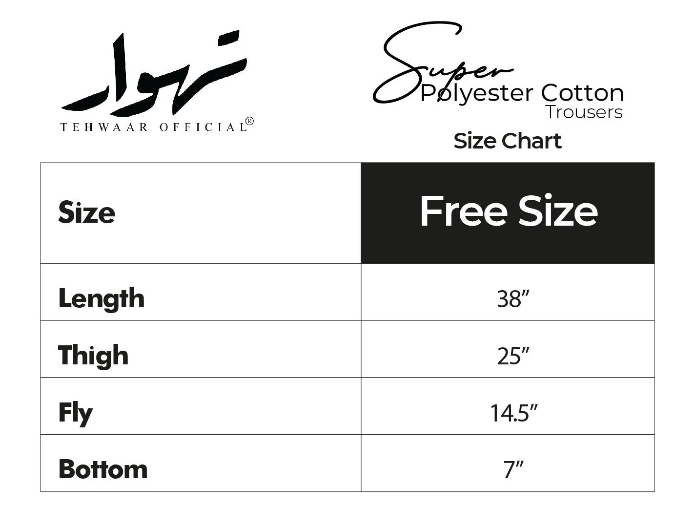 PTPC-01B-Black - Premium Polyester Cotton Trouser