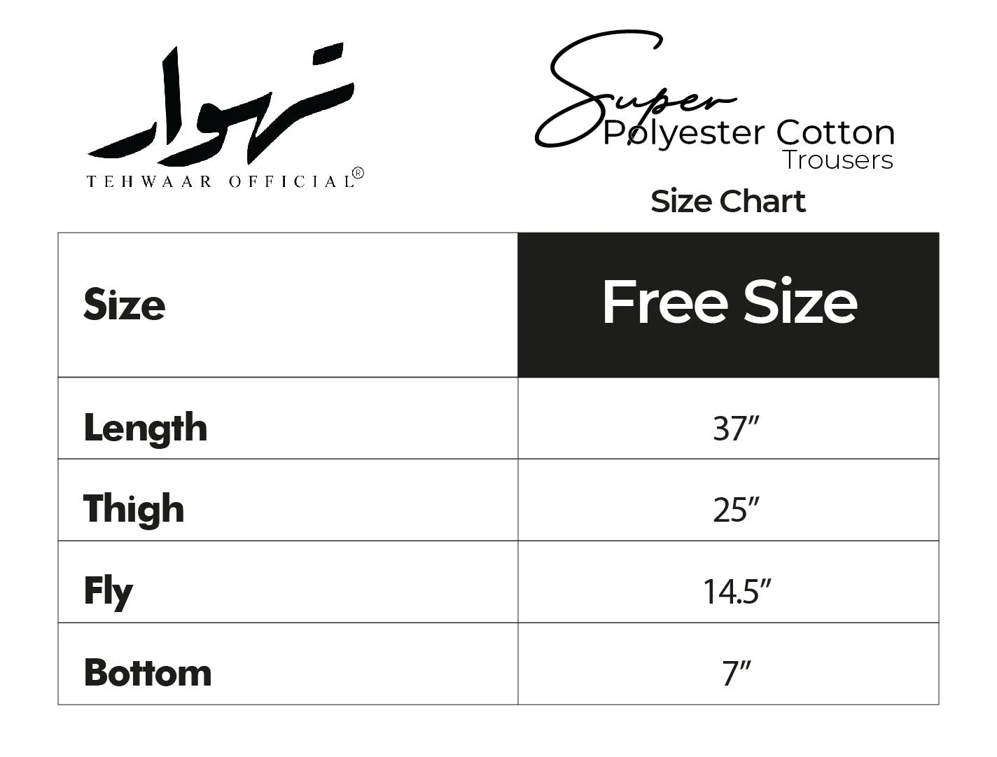 PTPC-03B-Black - Premium Polyester Cotton Trouser
