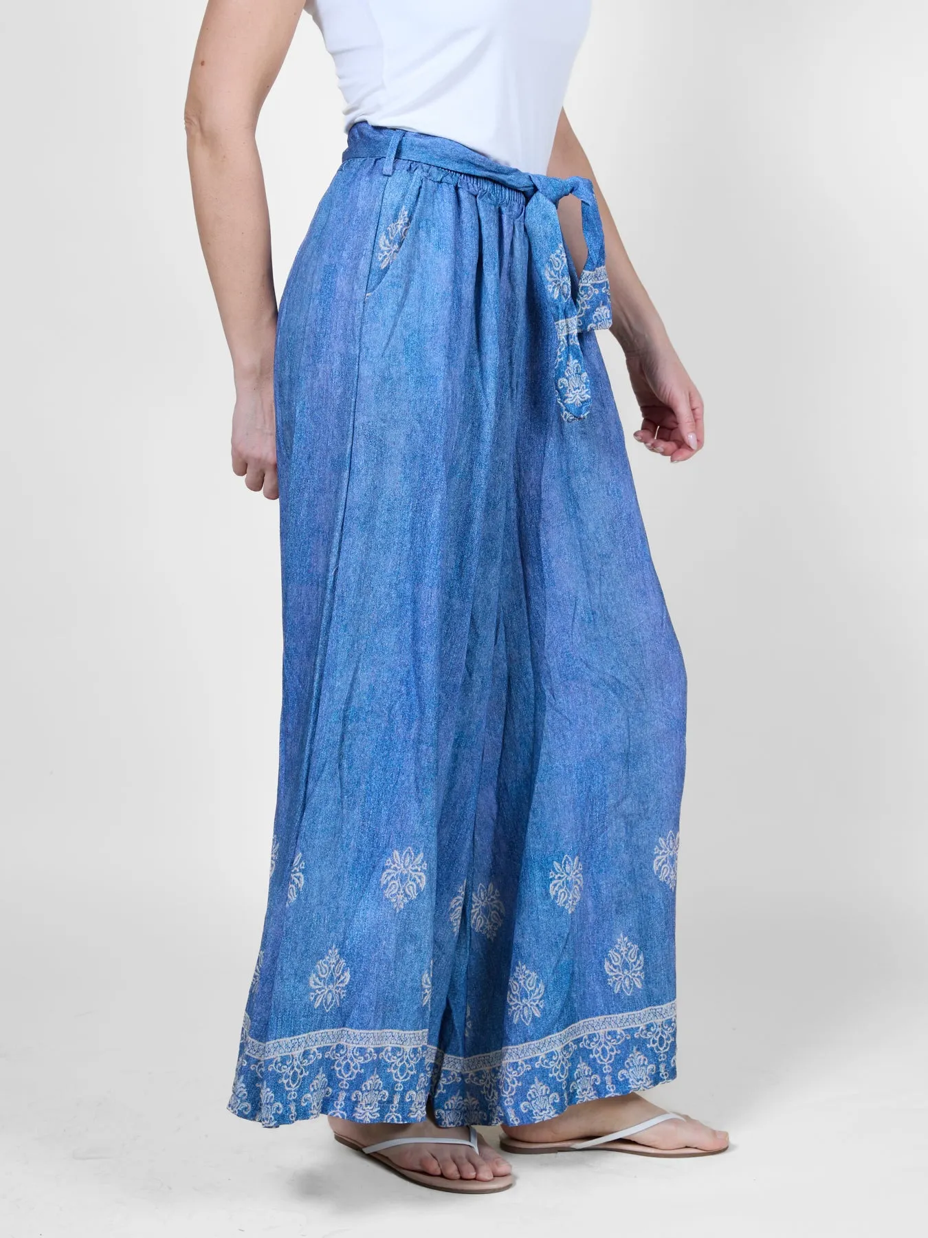 Pull on Border Print Pant