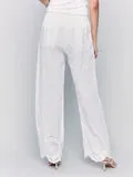 Pull-On Embroidered Linen Pants