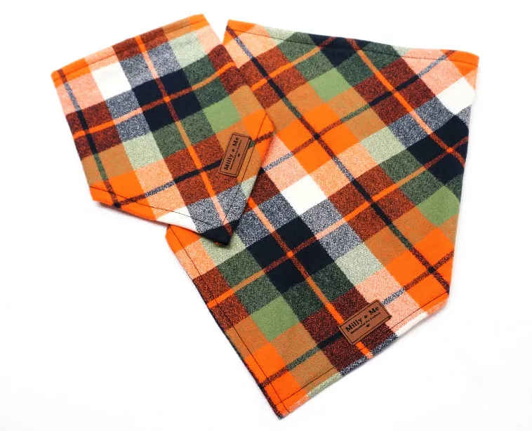 Pumpkin Flannel Plaid - Pet Bandana