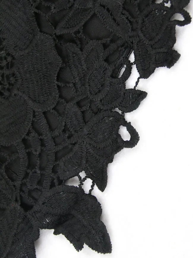 Punk Goth Floral Lace Bustier Corset Party Bralet Crop Top