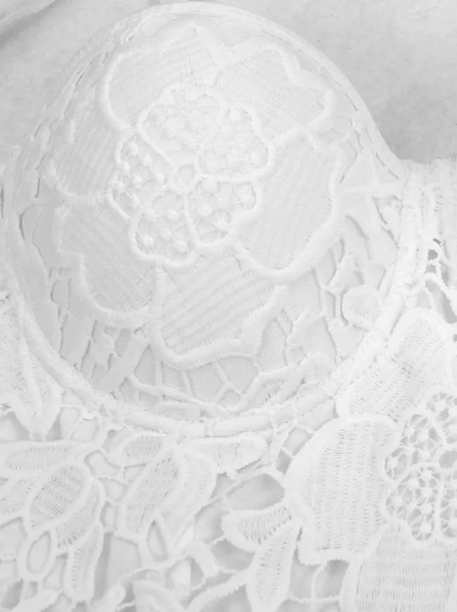 Punk Goth Floral Lace Bustier Corset Party Bralet Crop Top