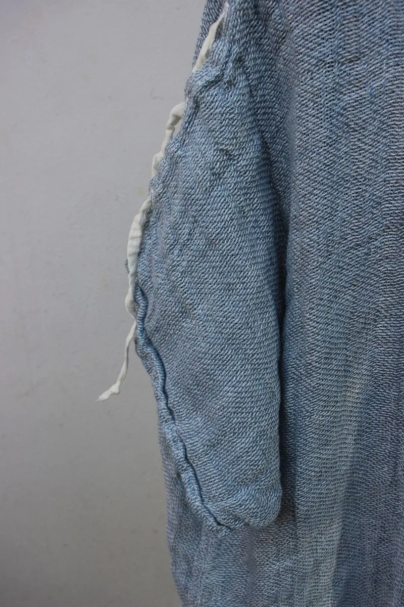Pure Italian Linen Positano Laces Blue Top